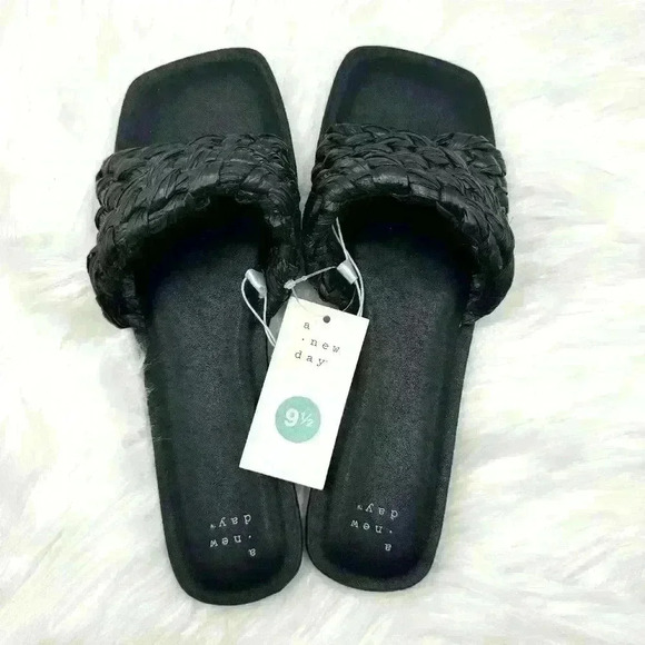 A New Day Nicolette Black Sandals Size 9.5 - Picture 3 of 8
